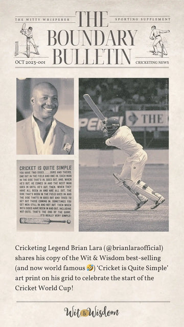 Cricketing Legend Brian Lara shares 'Cricket is Quite Simple'
