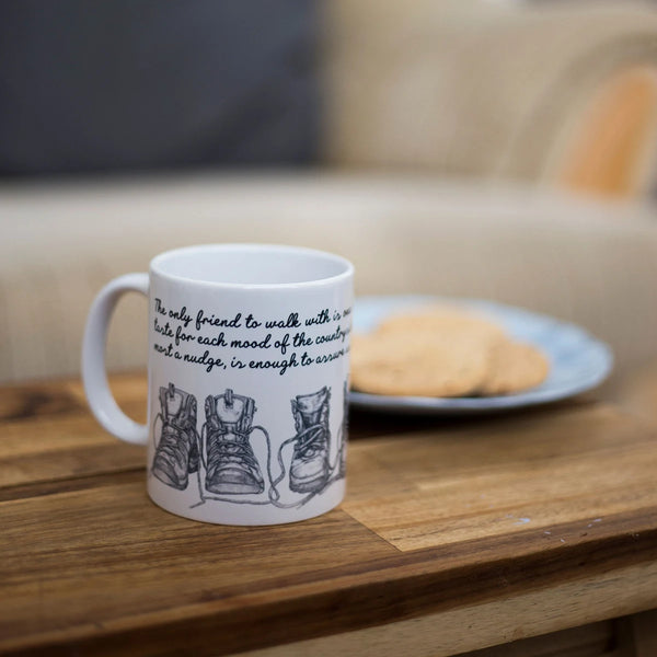 Hiking Friendship Hiking-Themed Quote Mug on coffee table - Perfect Gift for UK Hikers