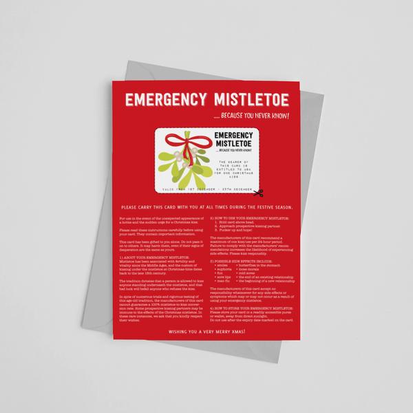 Emergency Mistletoe A5 Christmas Card